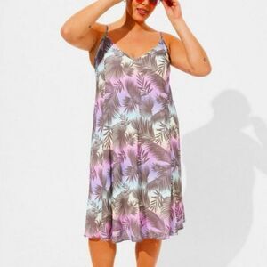 Torrid Pastel Leaf Print V-Neck Top